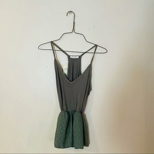 NWT Olive Green Eyelet Bottom Knit Top